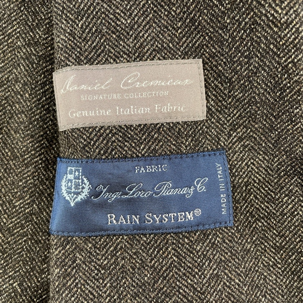 Loro Piana Daniel Cremieux Coat‎ Men XXL Wool Rain System Herringbone Italy - Picture 2 of 12